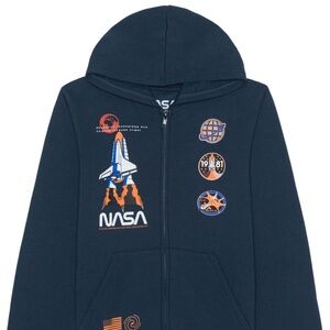 NWT S Nasa Big Boys Full Zip Graphic Hoodie